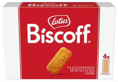 Lotus Biscoff Cookies Box, 4 x 8.8oz Packs, 35.2oz Total