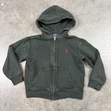 Polo Ralph Lauren Hoodie Youth 5 Black Logo Full Zip Preowned