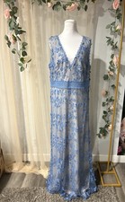 Adrianna Papell Blue Lace Floral Dress