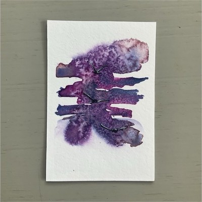 ACEO Original  purple birds  ''Flight Through Twilight'' Watercolor by Masha Kos
