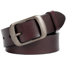 Leather Belts for Jeans Pants Fashion Dress Belt for with Solid Pin Buckle, C...
