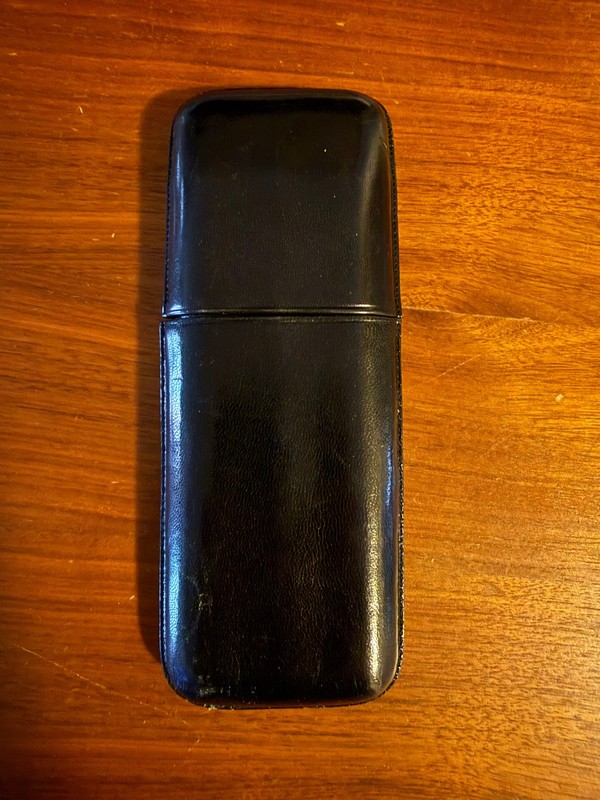 Leather 3 Tube Travel Cigar Case with DBL cut cutter- Black