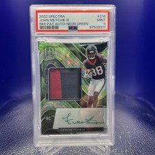 2022 Spectra John Metchie III Rookie Patch Auto Neon Green RC #3/35 Mint 9