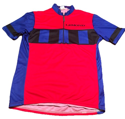 Vintage XL Greg Lemond legendäres Rennradtrikot signiert Gesäßtaschen rot/blau - Bild 1 von 10