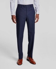 Michael Kors Men's Blue Classic Fit Flat Front Creased Pants Size 42W 30L