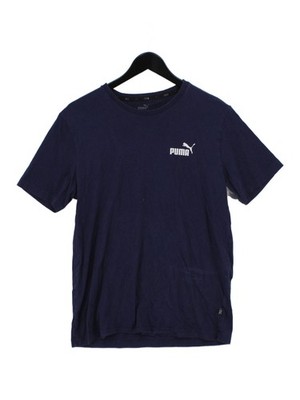 Puma Herren T-Shirt M blau 100% Baumwolle Basic