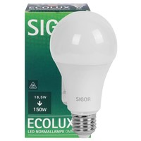 Led-Lampe Ecolux E27 A70 Opal Allgebrauchslampe Sigor SIG-5802601