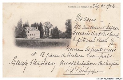 CAR-AFTP8-0370-52 - Schloss BOLOGNE, 9. September 1904, Karte