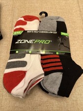 Zone Pro Mens Half Cushion Low Cut Socks 6 Pairs Sock Shoe Size 6-12 NEW