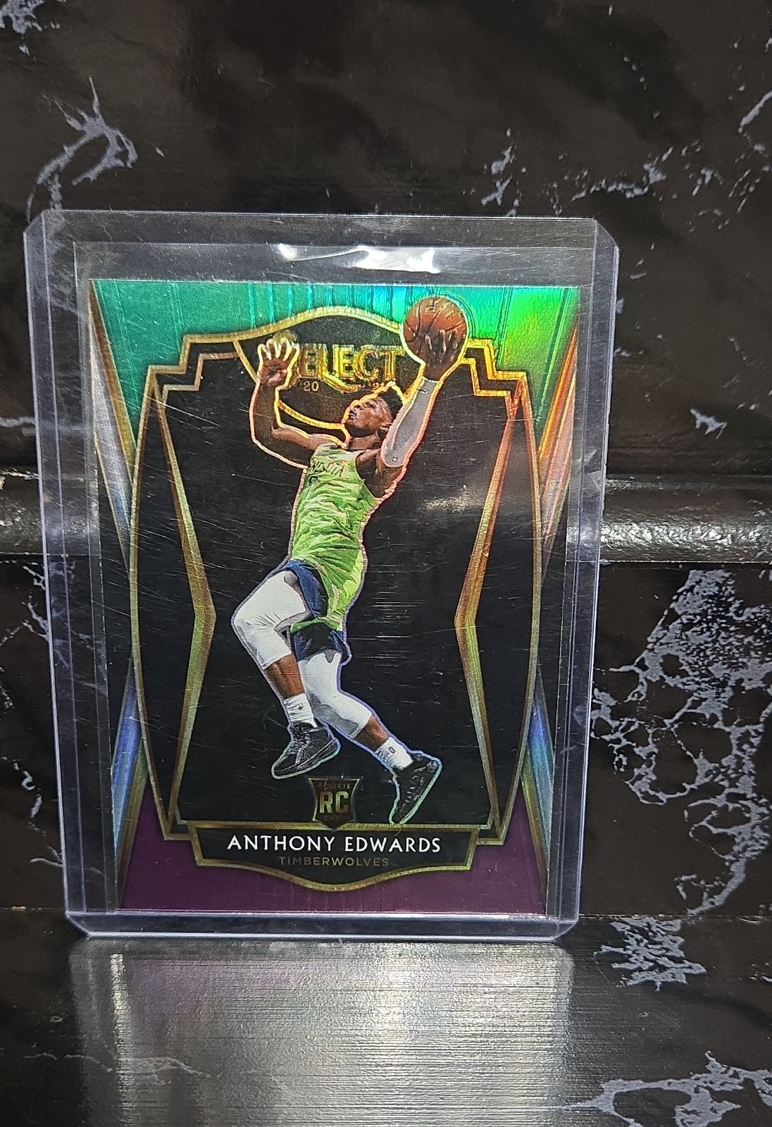 2020-21 Panini Select -Anthony Edwards #169 Green White Purple Prizm (RC)