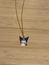 Sanrio Hello Kitty Kuromi Enamel Pendant Necklace 18" Gold