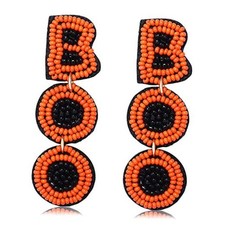 Halloween Beaded Earrings for Women - Spooky Ghost Pumpkin Drop Dangle Boo