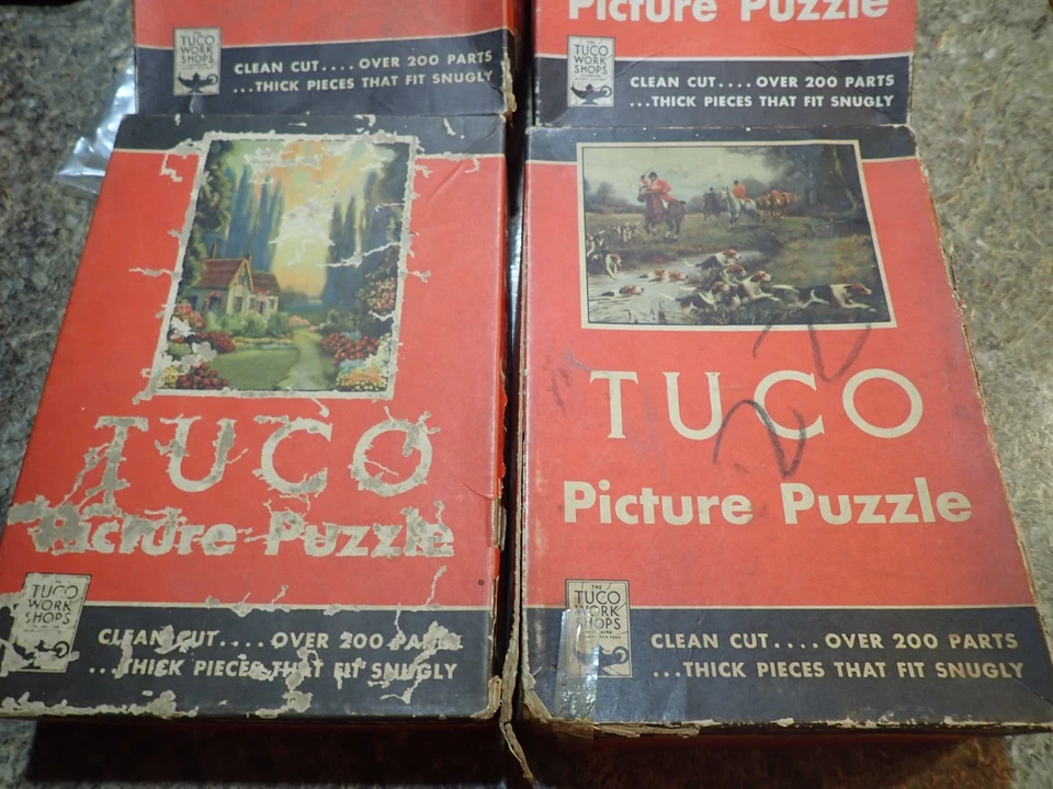 Lot of 4 Vintage over 200 pcs Tuco Picture Puzzle Tuco Work Shops - Image 2 of 4