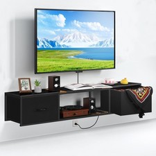 Floating TV Stand w/Power Outlets Wall Entertainment Center Drawers TV Console