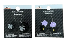 Way to Celebrate 2Pack Halloween Earrings Lot Caldron Cauldron & Spider Web Pair