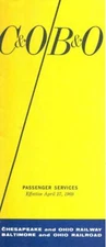 1969 C&O B&O Chesapeake & Ohio/Baltimore & Ohio passenger timetable (April)