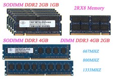 Nanya 4GB 2GB Laptop Desktop Memory DDR2 DDR3 RAM 5300 6400 667 800 1600MHz Lot