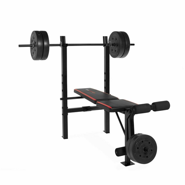 Marcy Standard Bench With 100 Lb Weight Set Md 2082w For Sale