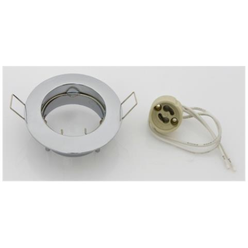 Supporto fisso per faretti a led GU10 ad incasso tondo cromo per cartongesso cro - Foto 3 di 4