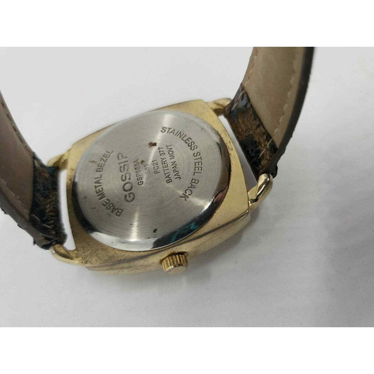 GOSSIP GSP888A Gold Toned Quartz Watch GOSSIP GSP888A Black Leather Band Quartz Analog Women main image 4