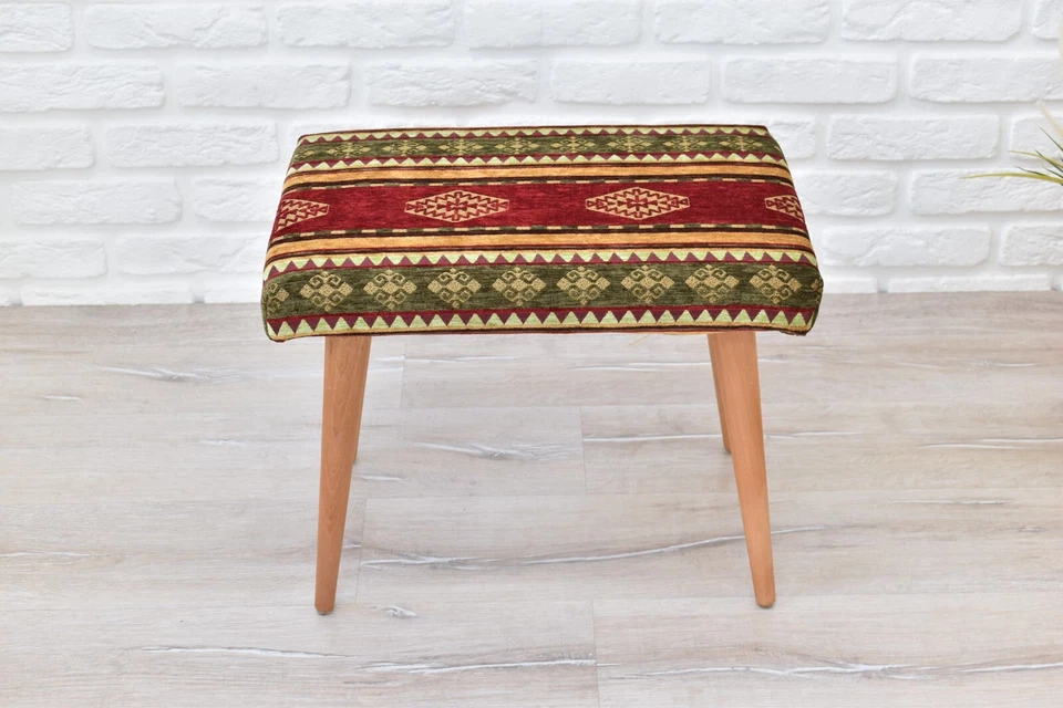 Upholstered Stool, Footstool, Ottoman, Small Bench, Entryway Bedroom Living Room - Image 2 of 4