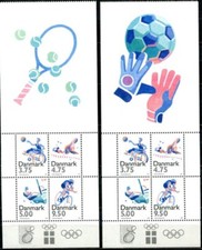 Denmark 1996 Sport Basketball, Swimming, Sailing & Cycling Booklet Panes UNM/MNH