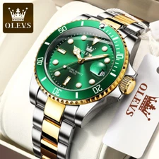 OLEVS Stainless Steel Band Waterproof Luminous Fashion Men's Quartz Watch