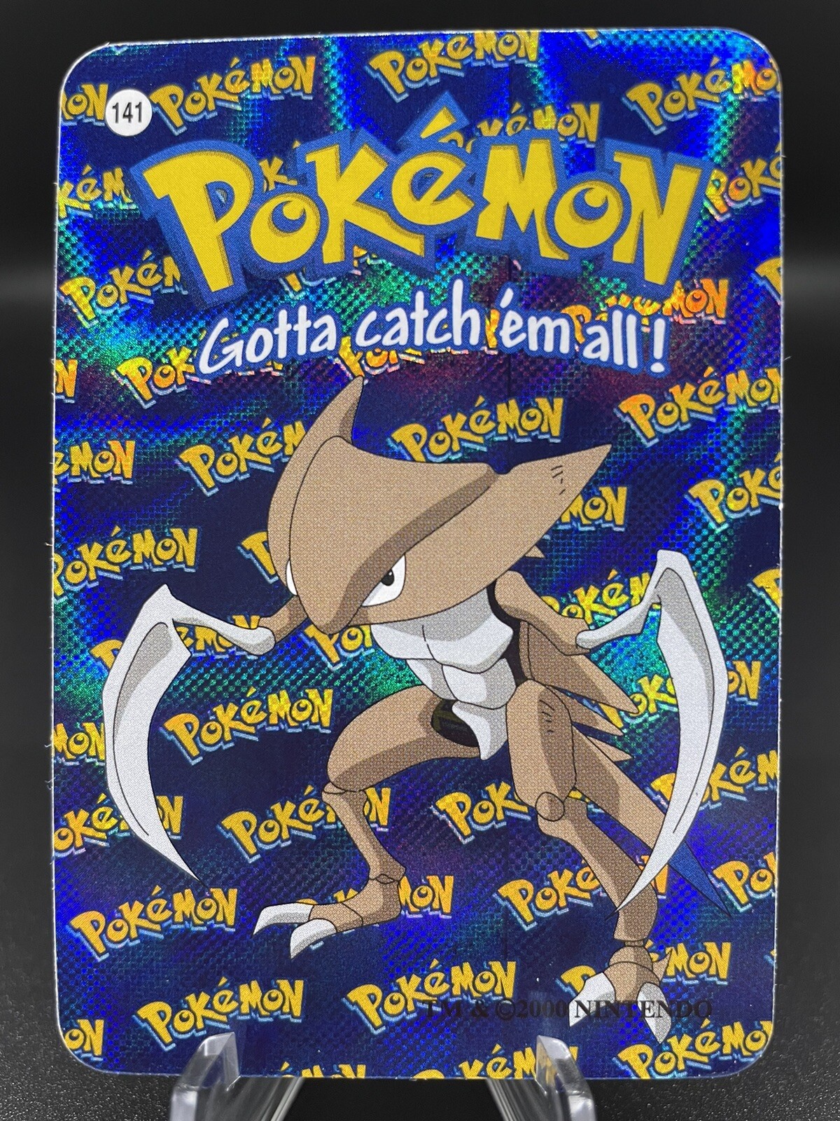 Kabutops #141 2000 Pokémon Vending Prism Holo Sticker Card