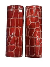 Lot of 2 Foster Grant Red Alligator Eyeglasses / Sunglasses Hard Case NEW