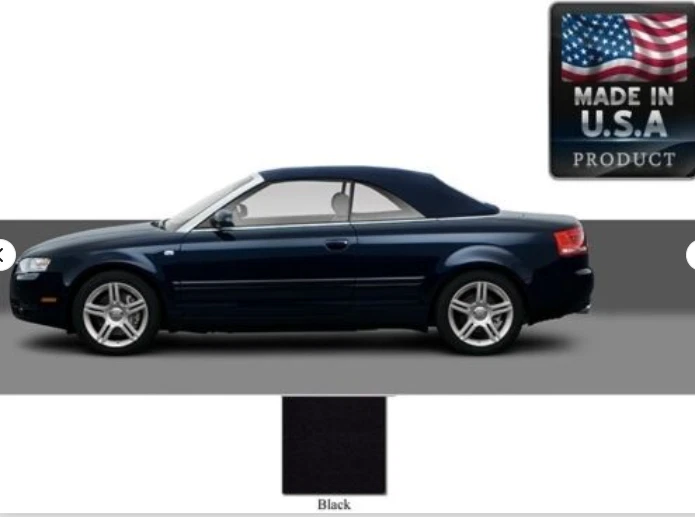 Se adapta a Audi A4/S4 - techo convertible con ventana de vidrio térmico lona sarga negra Foto 2 de 3