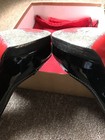 $1095 CHRISTIAN  LOUBOUTIN Black Patent Leather Peniche 140 Peep-Toe Pumps  Sz39 — photo 9