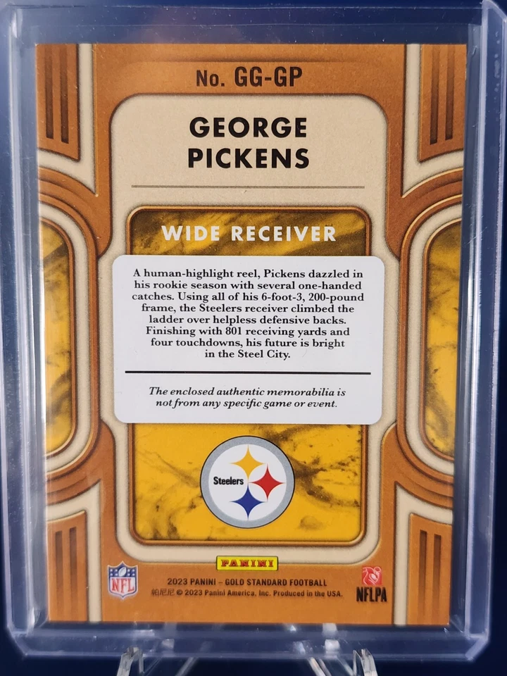 GEORGE PICKENS 2023 GOLD STANDARD GOLD GEAR PATCH 2 COLOR /49 Q2277 - Image 2 of 2
