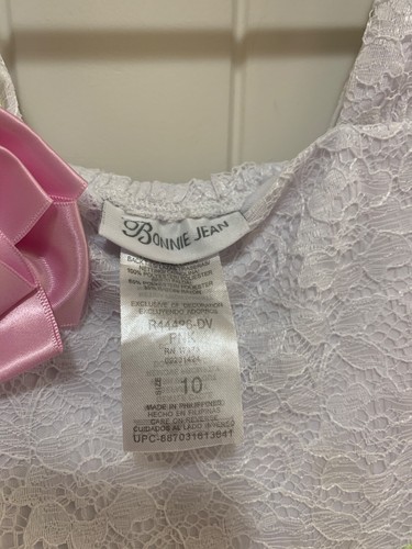 Bonnie Jean dress size 10 with pink flower - Picture 3 of 3
