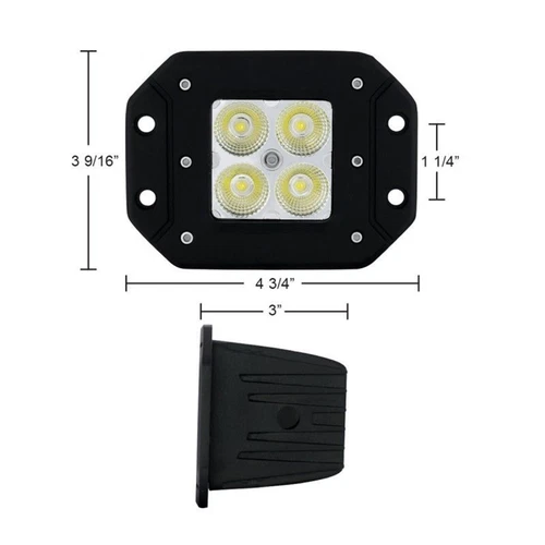 3" LED Square Pod Flush Mount Spot Light Boat Truck Grill Bumper Off Road Pair - Bild 5 von 6