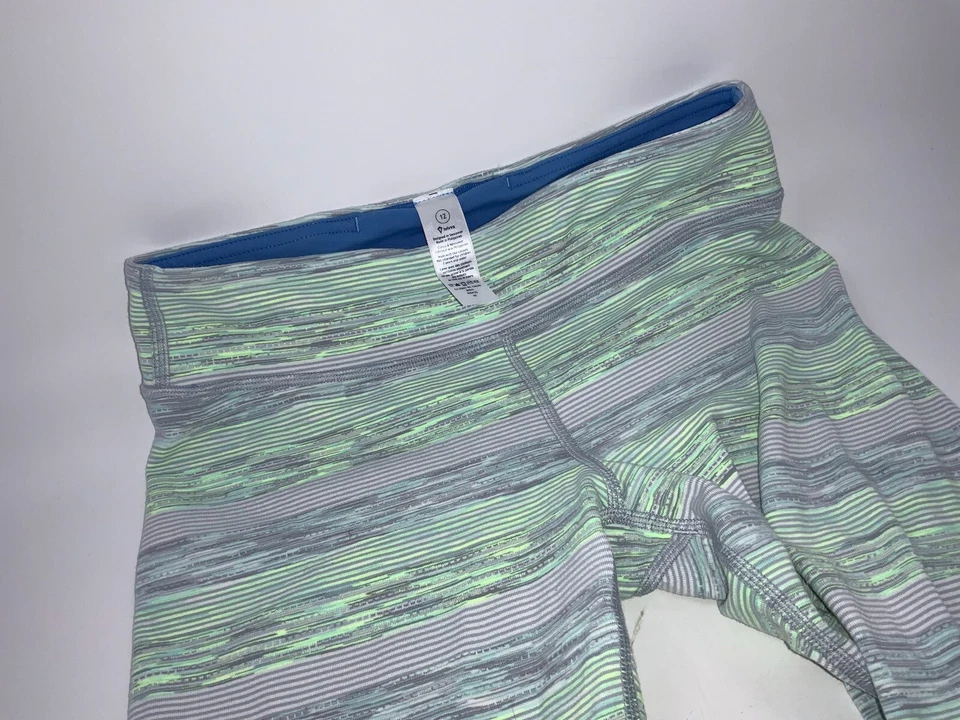 Ivivva Yoga Leggings Talla 12 Niñas Verde Claro Azul Nylon Poli LNWOT YGI F2-308 Foto 3 de 4
