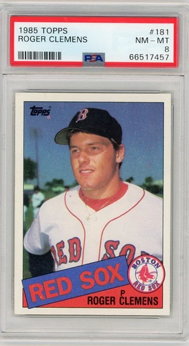 1985 Topps #181 Roger Clemens Boston Red Sox RC Rookie PSA 8