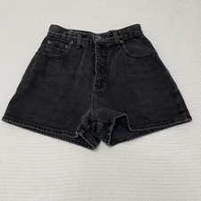 Vintage EXP Jeans No 4 Express Black Denim High Waisted Mom Shorts Size 7/8 Boho
