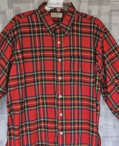 LL Bean Flanellhemd Herren Extra Large kariert rot langarm Knopfleiste Vintage - Bild 2 von 7