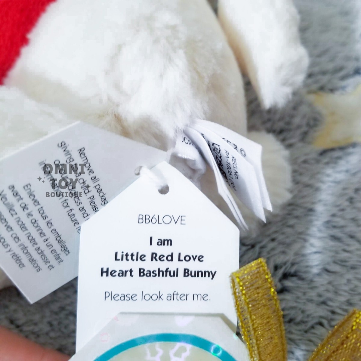 Bashful Red Love Heart Bunny ラブハートバニー S Bashful Red Love