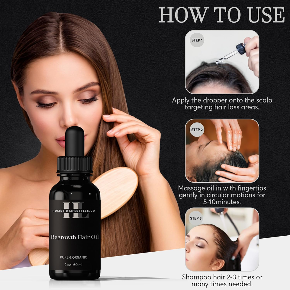 Hair Oil with Biotin, Organic Rosemary, Pumpkin Seed Oil, Jamaican