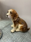 Vintage Sitting Beagle Puppy Dog Figurine 7”x7” Brown And Tan Preowned