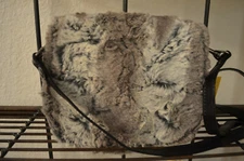 NWT $179 Patricia Nash Salerno Faux Fur Black Leather Saddle Bag 