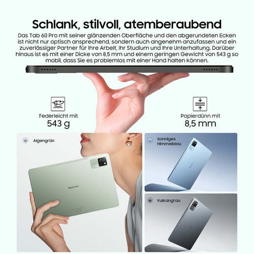 Blackview Tab 60 Pro Sets Android Tablet 10 Zoll 24GB+128GB 7700mAh Widevine L1 - Afbeelding 4 van 12