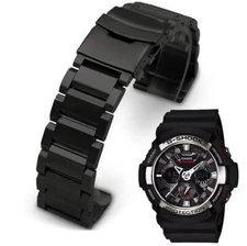 Black Metal Steel Replacement Band Fits Casio G-Shock Watch GA200 GA-201 #5002