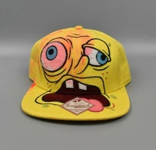SpongeBob SquarePants Custom Art Sick Face Nickelodeon Bioworld Snapback Cap Hat