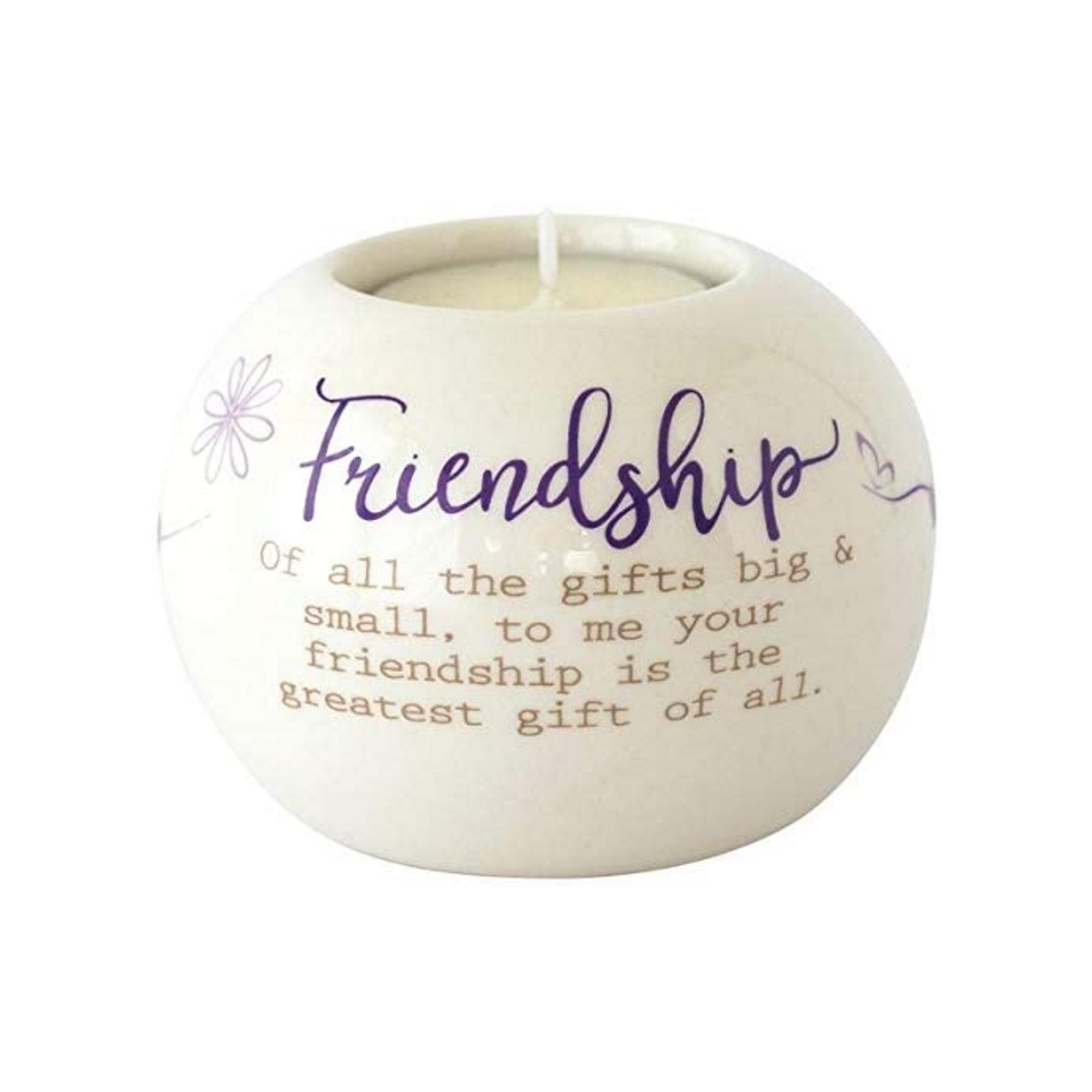 Said With Sentiments Friendship Ceramic Tealight Candle Holder Home Decor Gift