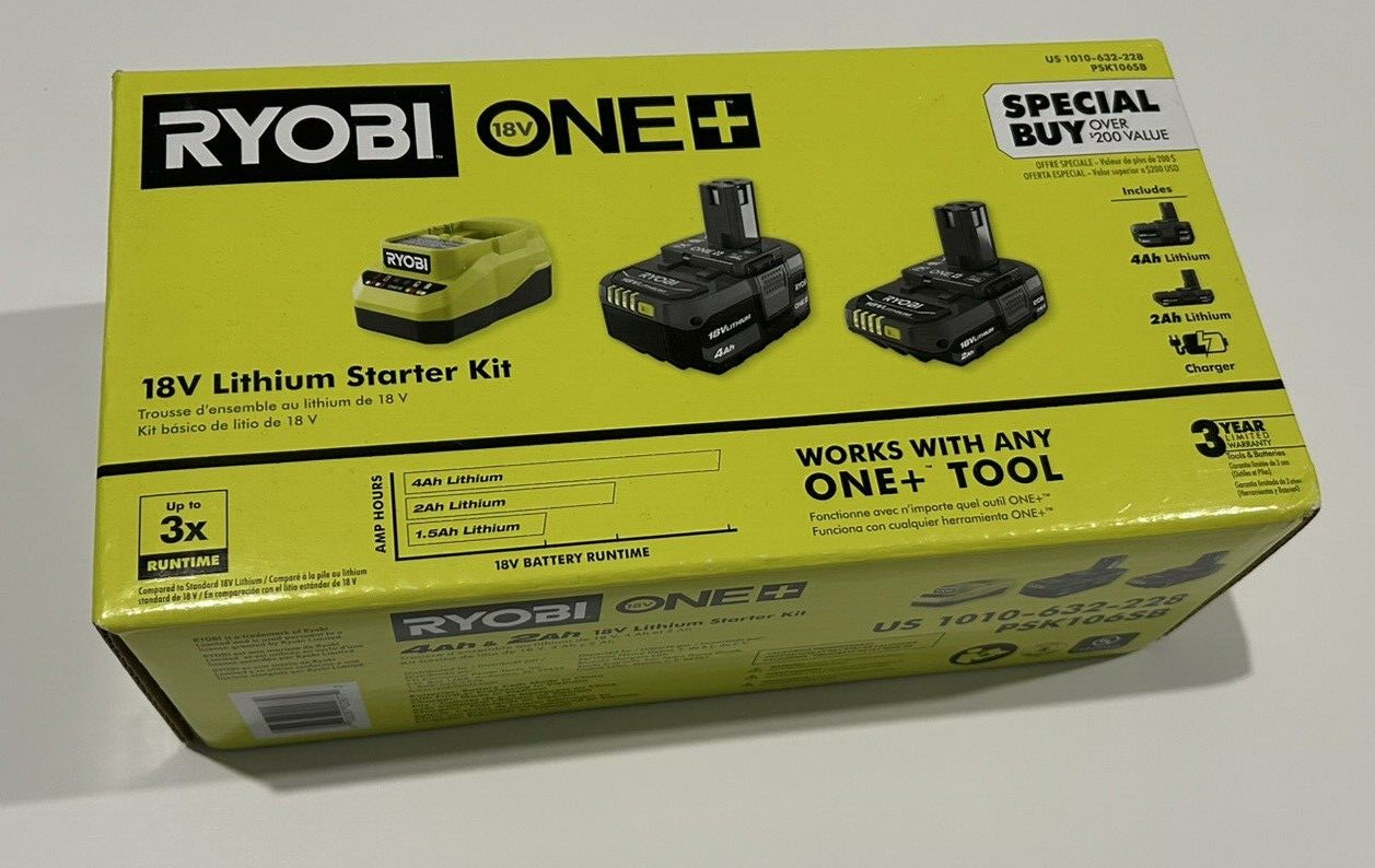 RYOBI ONE+ 18V Lithium-Ion Starter Kit with Ah Ah Battery