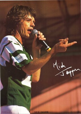 Vintage 1983 Mick Jagger Jersey Rolling Stones Poster 28 x 20
