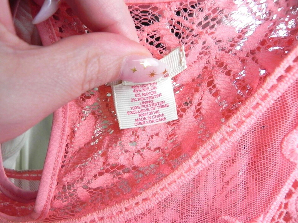 Vestido Pinky Para Mujer 3X Rosa Flor Encaje Forrado Acampanado Boho Nylon Rayón Plus Damas Foto 3 de 4