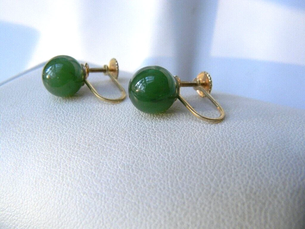 Jade ball earrings outlet